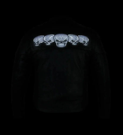Men's Black Reflective Skulls Scooter Jacket