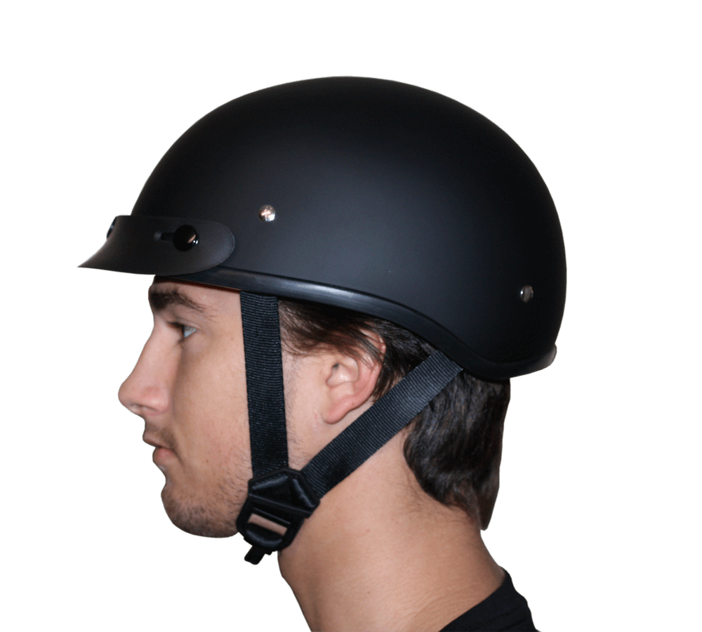 D1-B DOT Approved Daytona Skull Cap Helmet – Dull Black