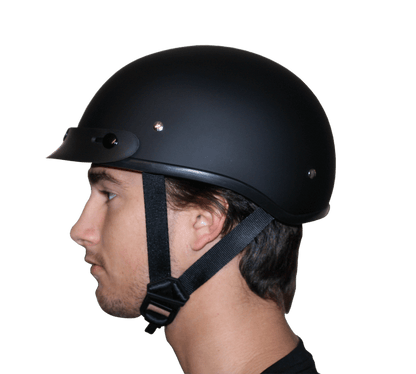 D1-A D.O.T. DAYTONA SKULL CAP- HI-GLOSS BLACK