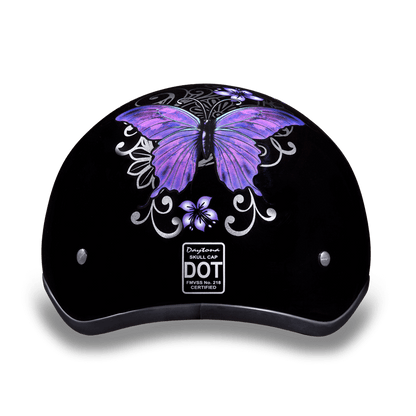 D6-B D.O.T. DAYTONA SKULL CAP - W/ BUTTERFLY