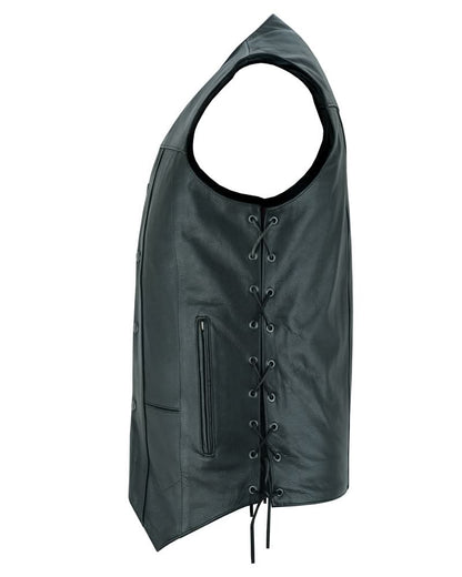 Men's Ten Pocket Utility Black Vest - TALL