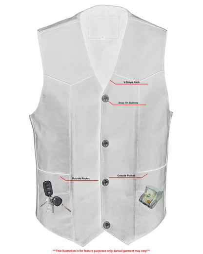 Men's Single Back Panel motorcycle vest