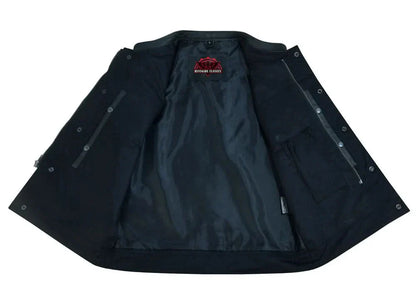 Blackhawk Scoop Collar Men's Motorcycle Vest - Smart Access Pocket & Hidden Zipper