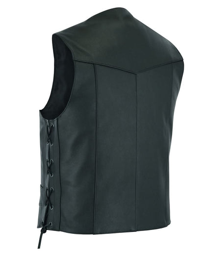 Men's Side Lace Economy Vest - Black