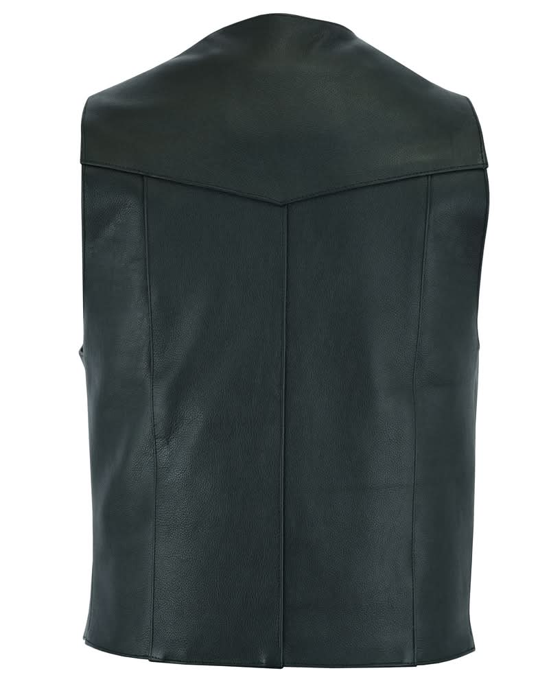 Men's Plain Side Economy Vest - Black