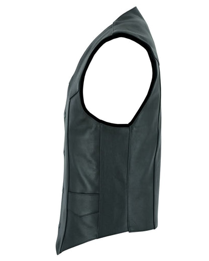 Men's Plain Side Economy Vest - Black