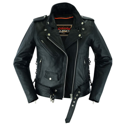 SpeedMoto Women's Leather Motorcycle Jacket