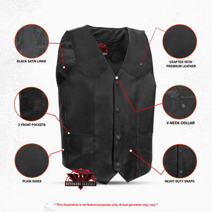 Kids Traditional Style Plain Side Vest - view 3