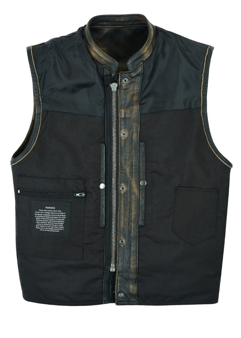 Motorcycle Club Vest® Naked Distressed Brown Leather