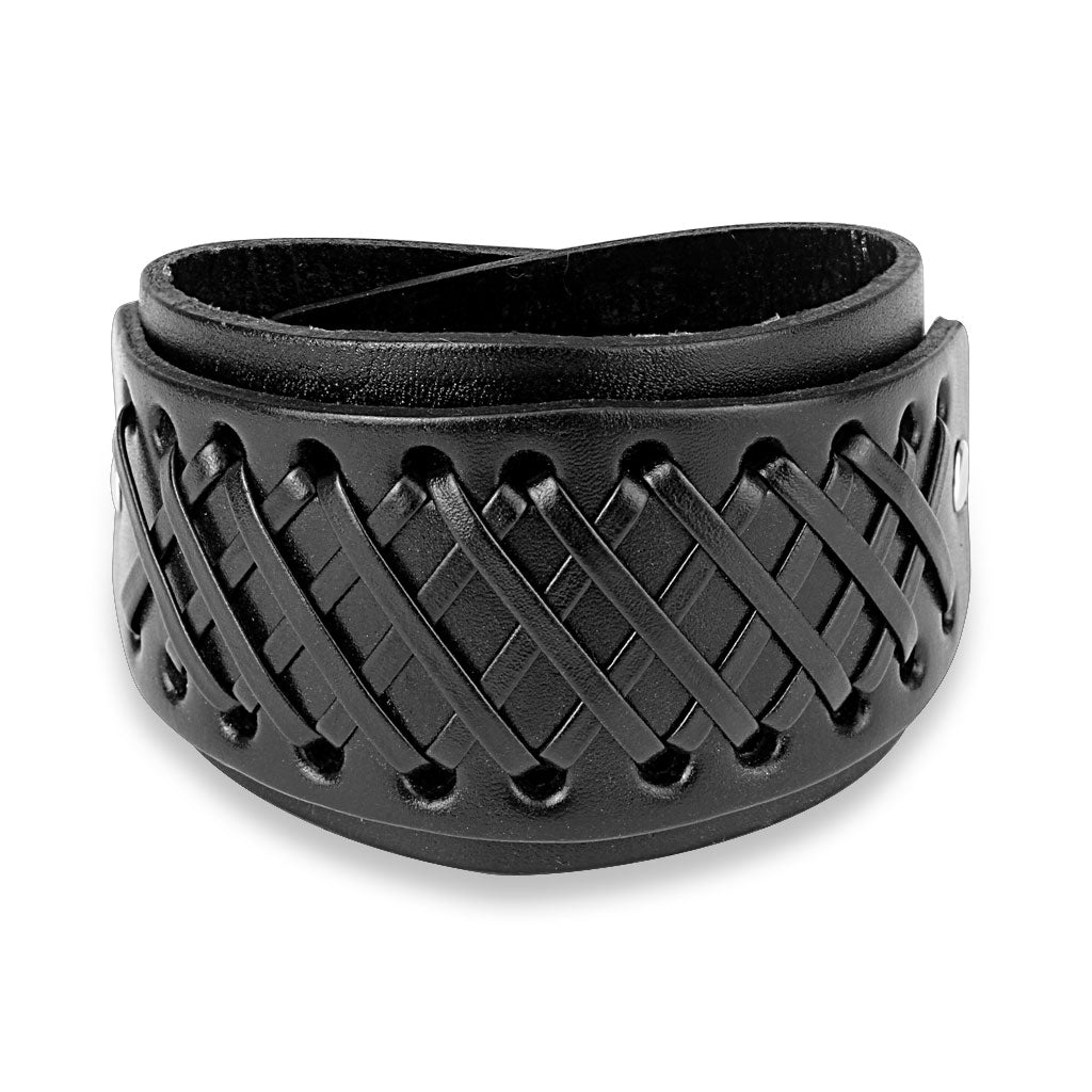 Cross Knots Brown Leather Bracelet - The Biker Nation