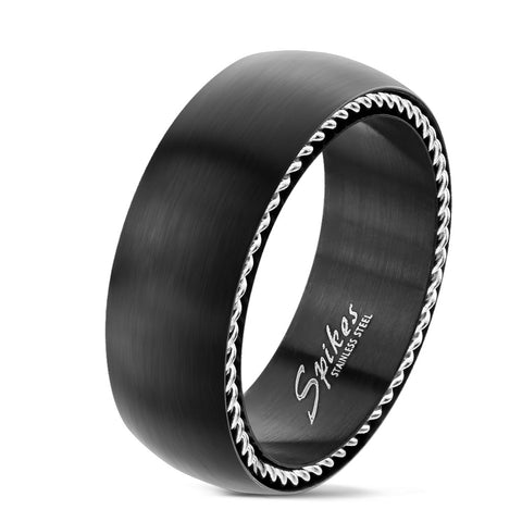 Grooved Centered Line Stainless Steel Ring - The Biker Nation