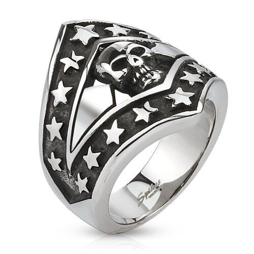 Patriotic Stars and Skull - 09 / Stainless - The Biker Nation