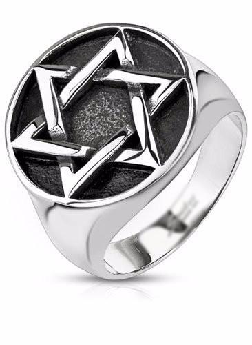 Star of David Stainless Steel Medallion Ring -  - The Biker Nation - 2